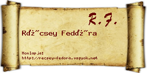 Récsey Fedóra névjegykártya